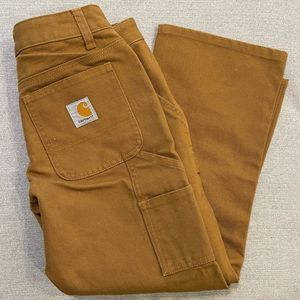 NEW Boys Carhartt Carpenter Canvas Original Fit Straight Leg Brown Pants